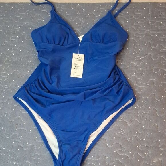 Cupshe Blue One Piece Swimsuit size small NWT - Picture 1 of 4